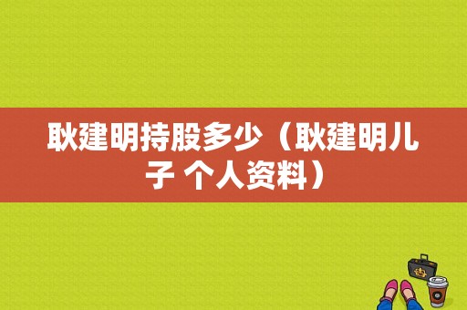 耿建明持股多少（耿建明儿子 个人资料）