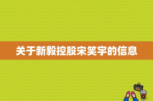 关于新毅控股宋笑宇的信息