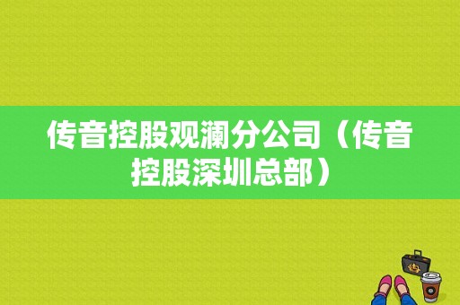 传音控股观澜分公司（传音控股深圳总部）