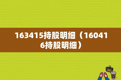 163415持股明细（160416持股明细）