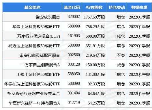 诺安成长重仓持股（诺安成长重仓持股明细查询）